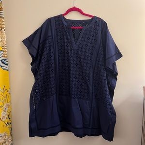 This is a navy blue vineyard vines beach cover-up